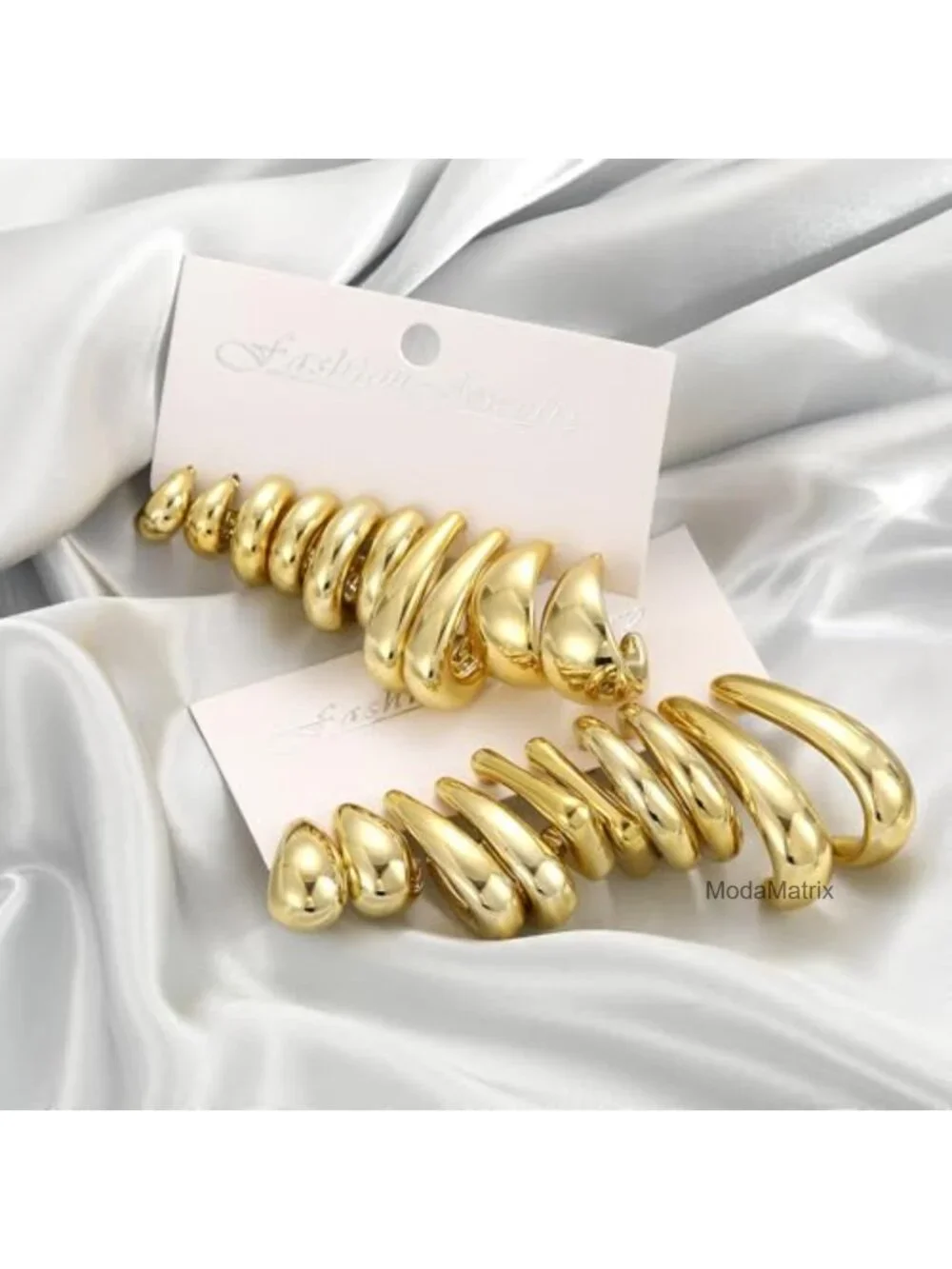 10 Pairs Chunky Hoop Earrings Set Hypoallergenic Fashion Jewelry
